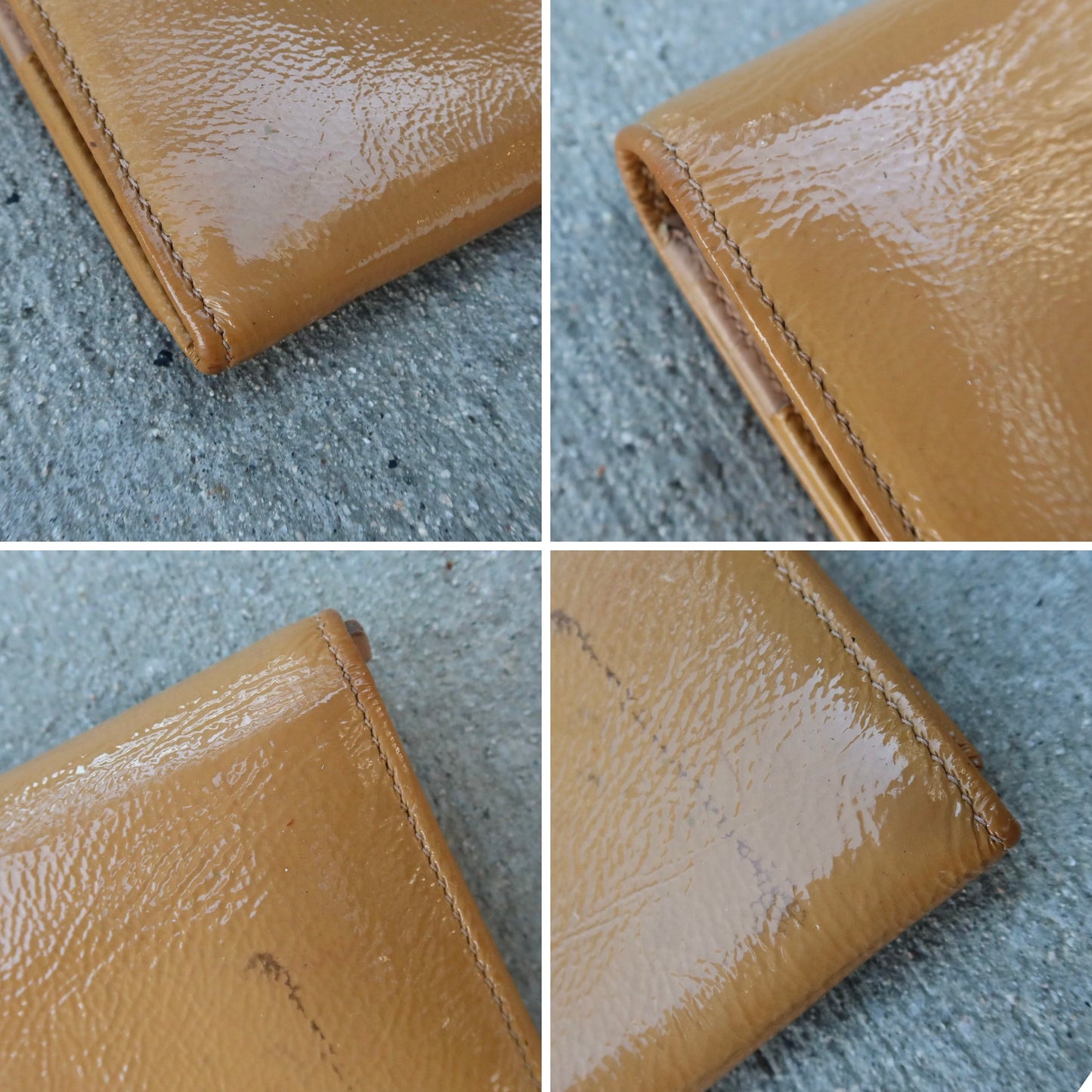 Yves Saint Laurent Patent Leather Long Wallet (YSL Monogram)