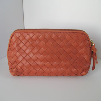 Bottega Veneta Intrecciato Leather Pouch Vintage Italian Classic