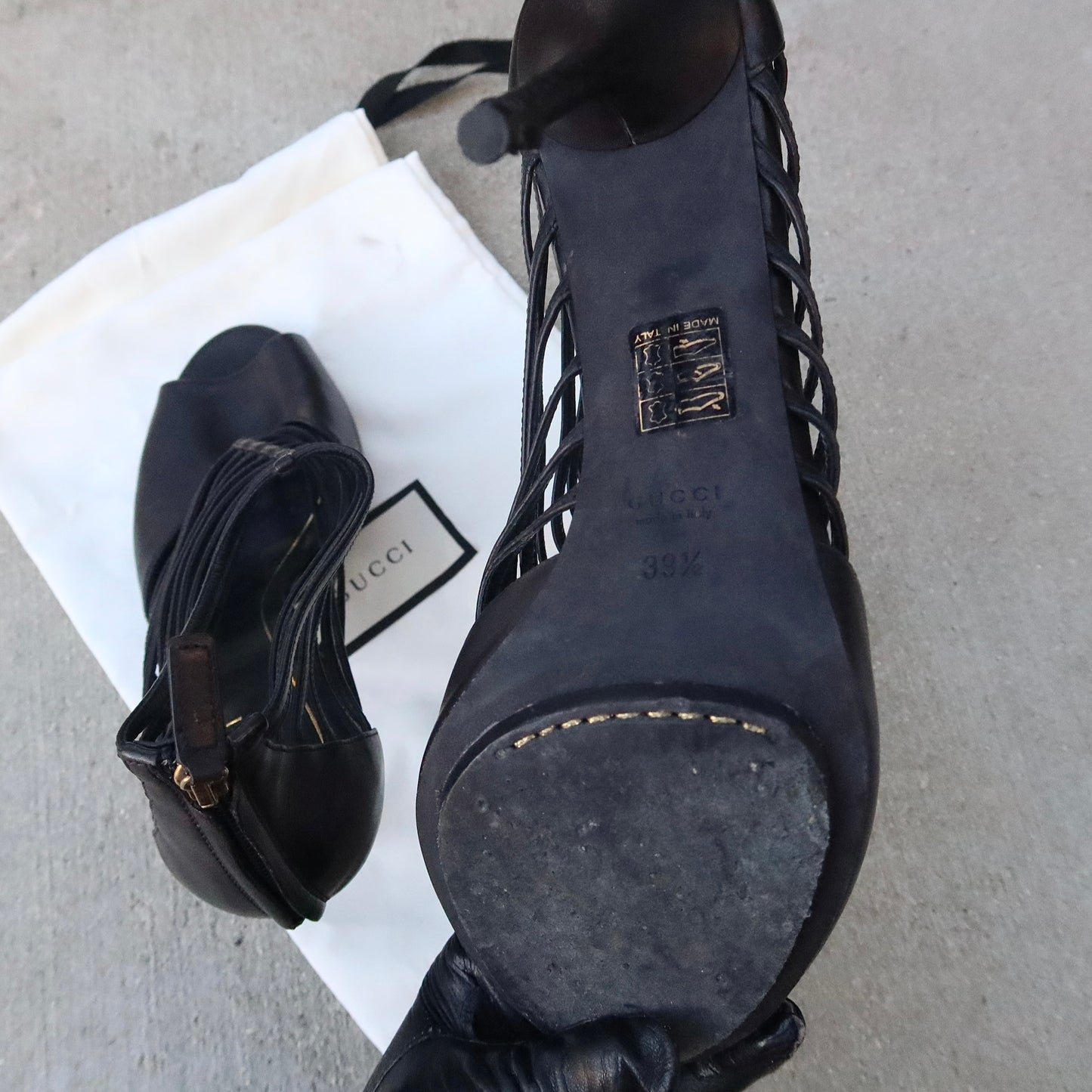 GUCCI Strappy Leather Cage Heels | EU 39½ / US 9.5