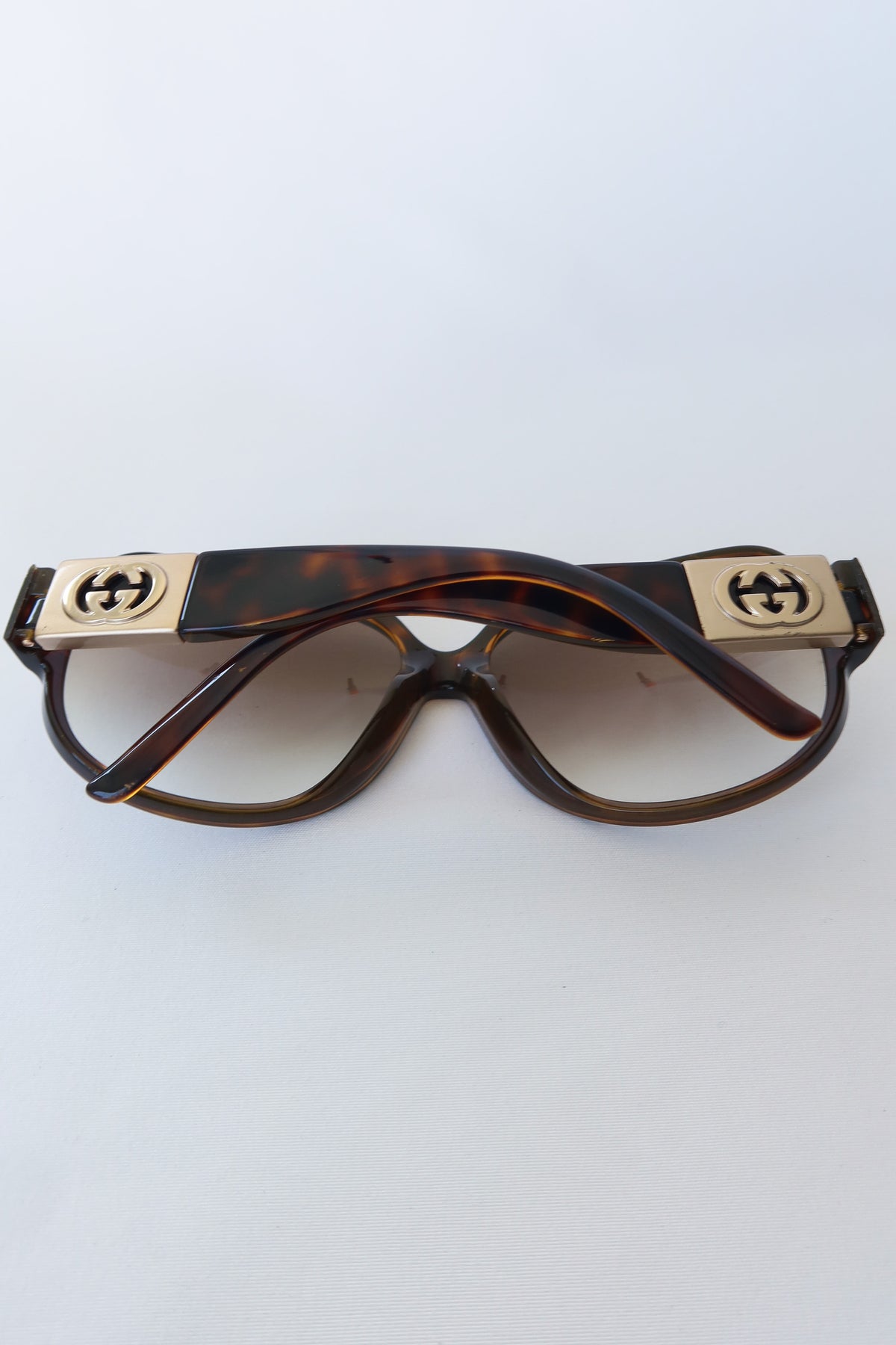 Gucci Tortoise Aviator Sunglasses · Case