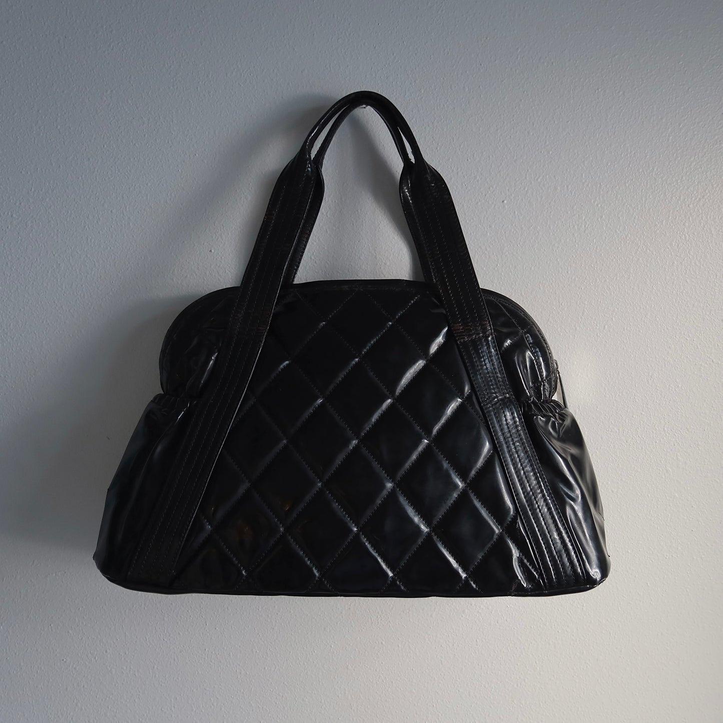 Chanel Enamel Boston Cocomark Handbag