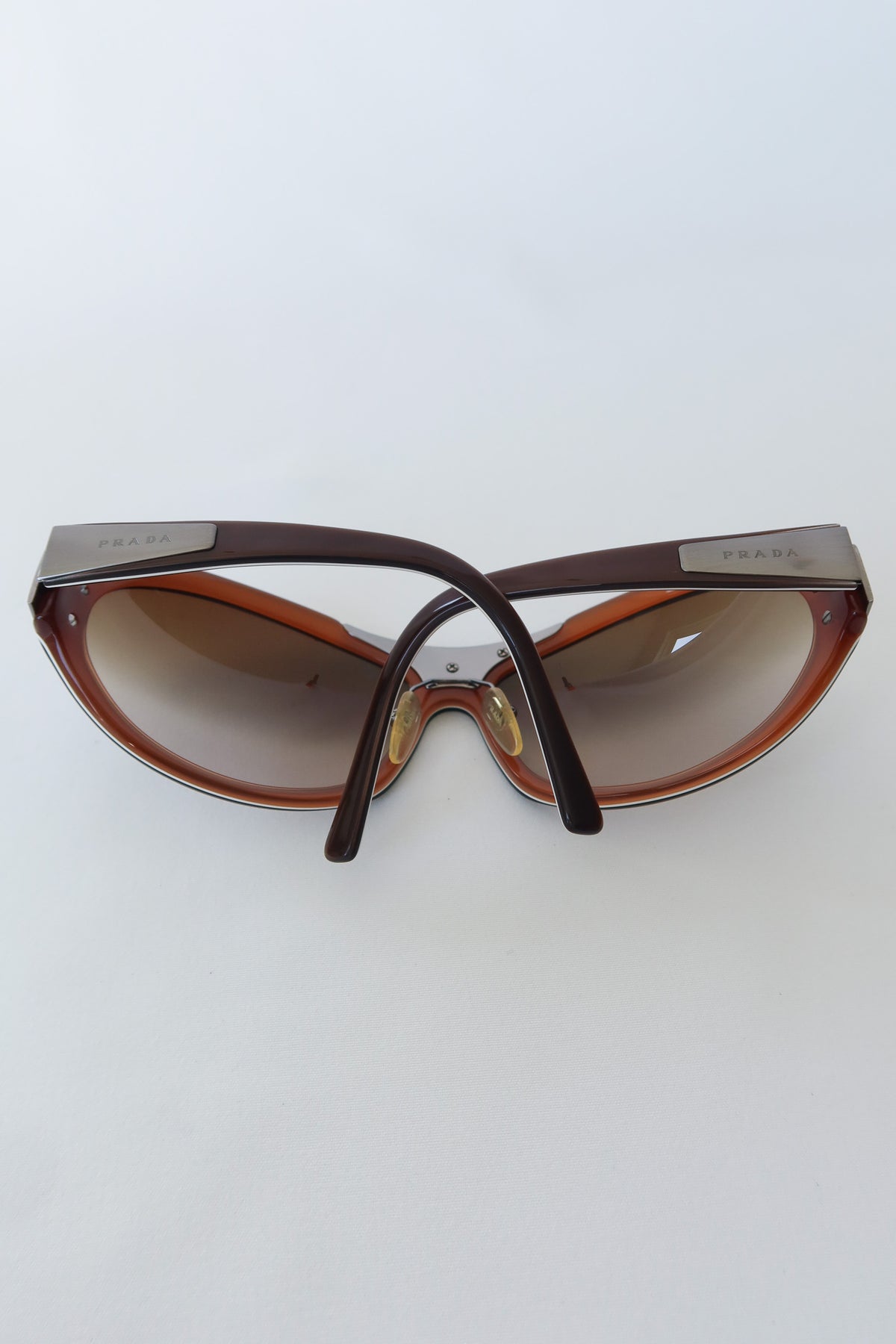 Prada Brown Shield Sunglasses · Case