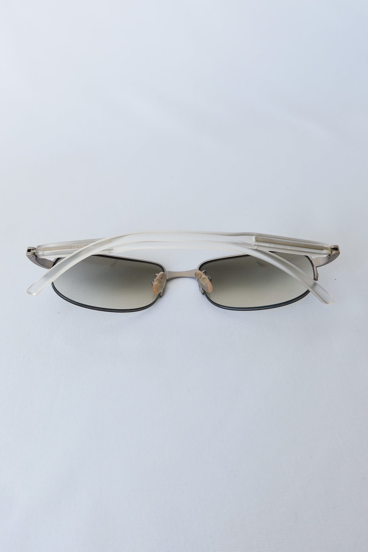 Prada Silver Rectangle Sunglasses · Case