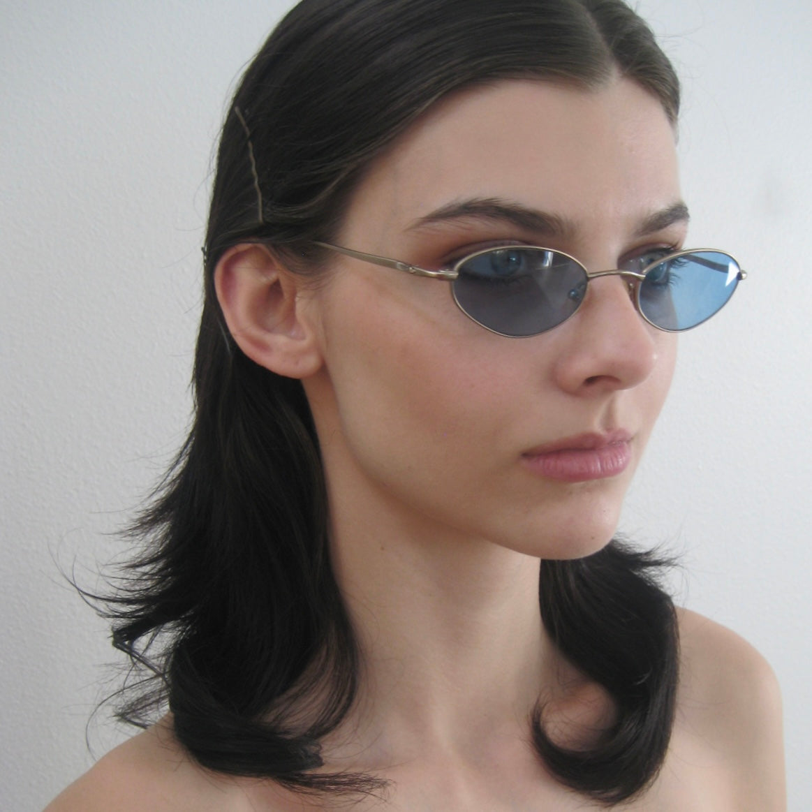 Gucci Blue Lens Oval Sunglasses #090