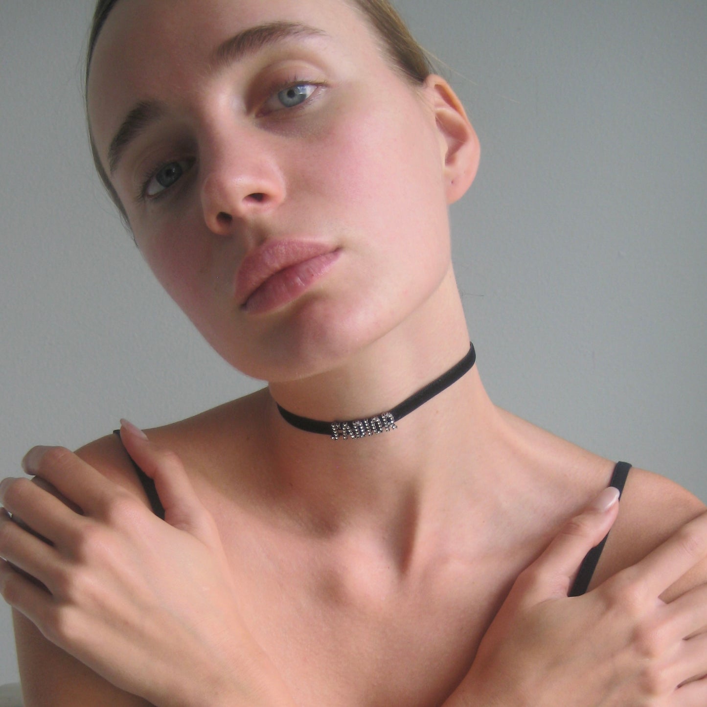 Christian Dior J'Adior Crystal & Velvet Choker Necklace
