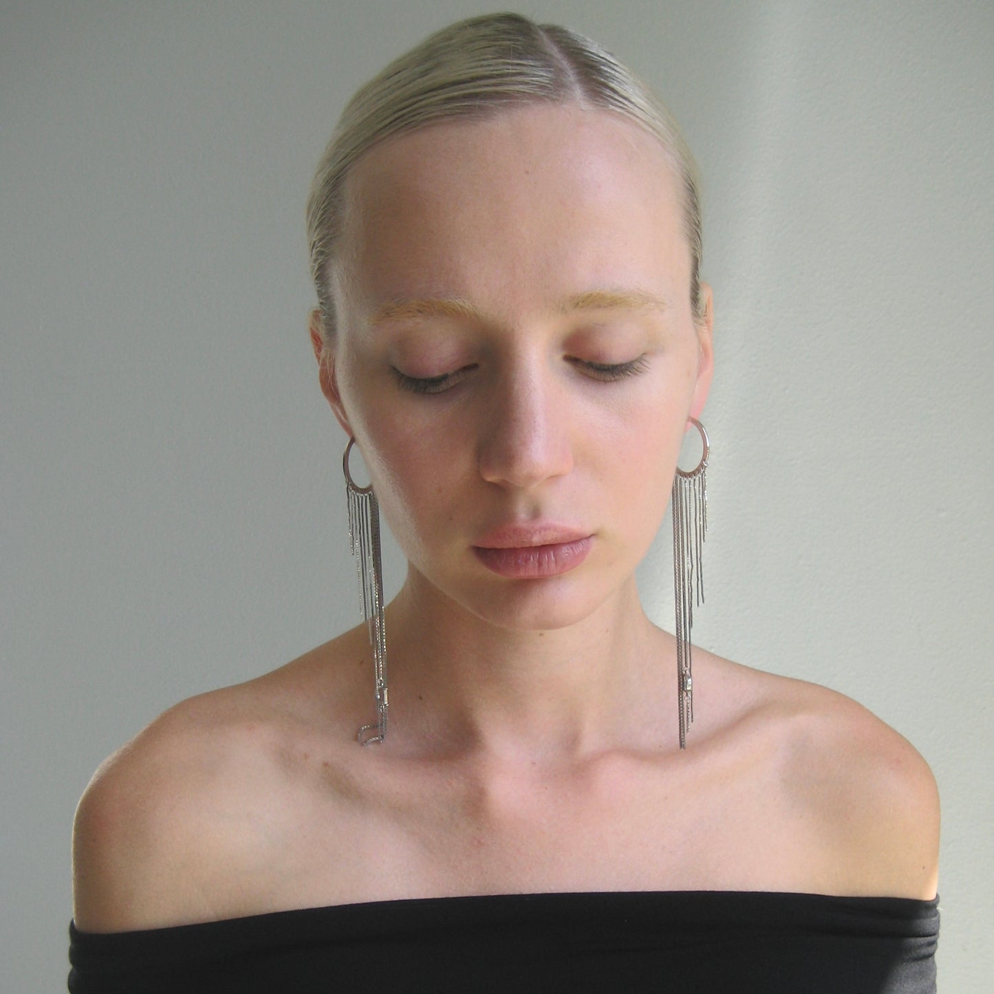 Christian Dior Chain Fringe Hoop Earrings | Early 2000s