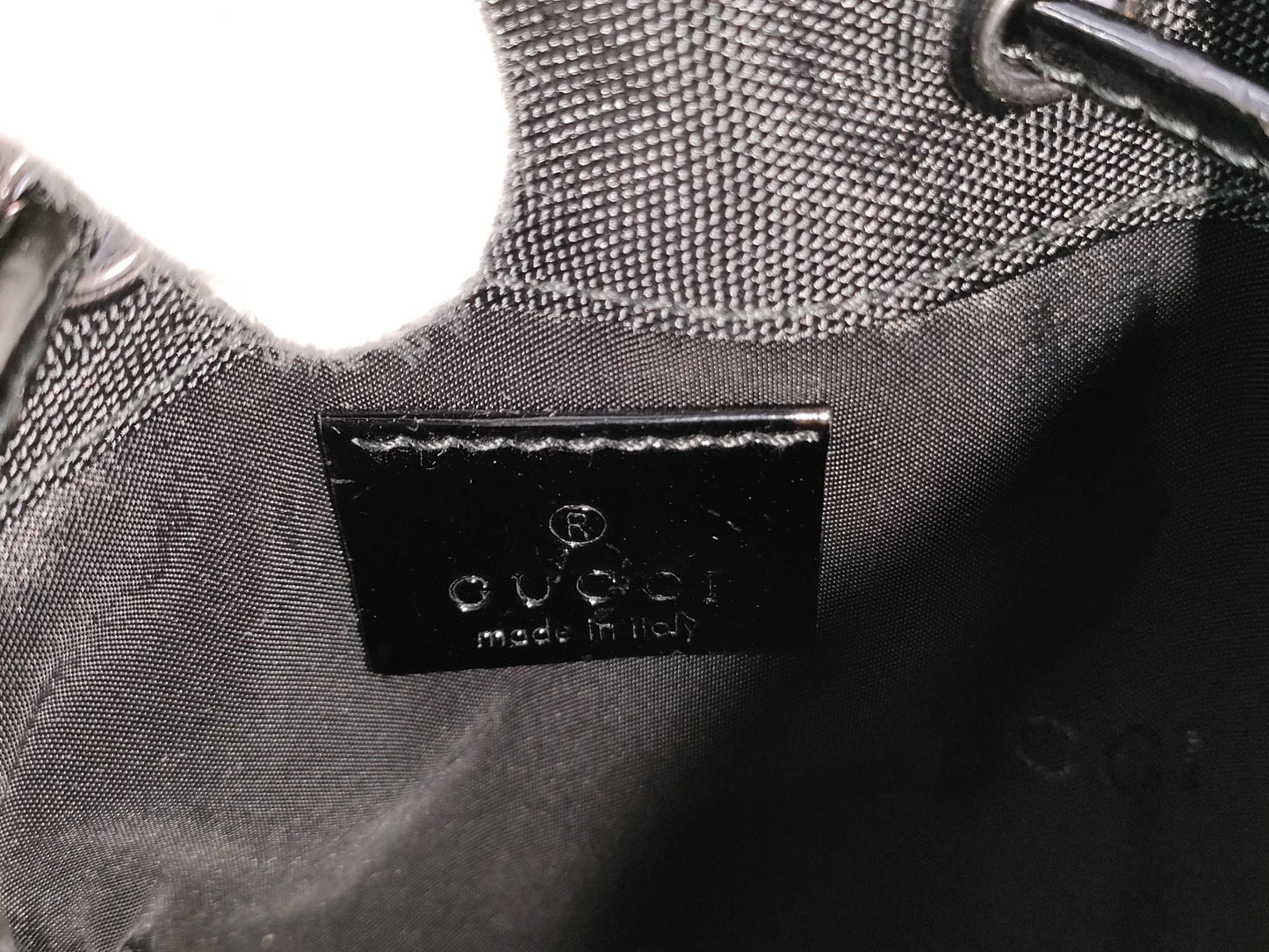 Gucci Black Nylon Mini Drawstring Pouch