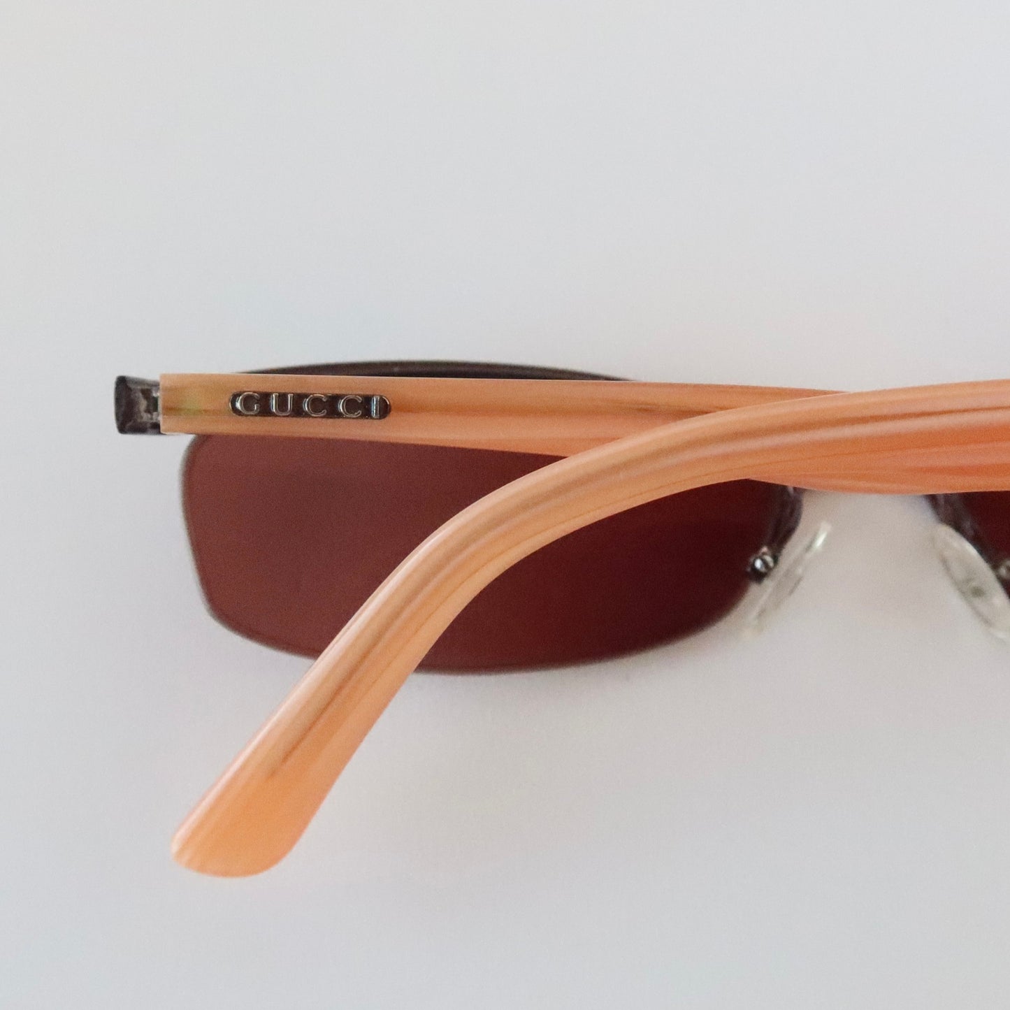 Gucci Rimless Orange Temple Sunglasses #080