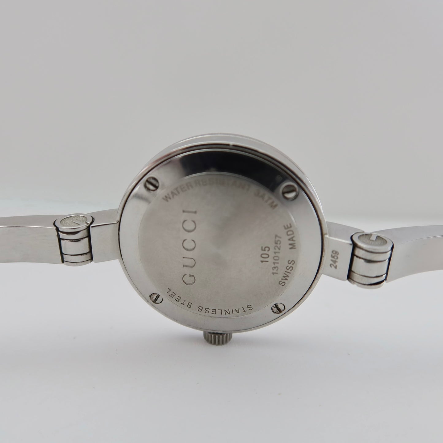 Gucci 105 stainless steel bangle watch