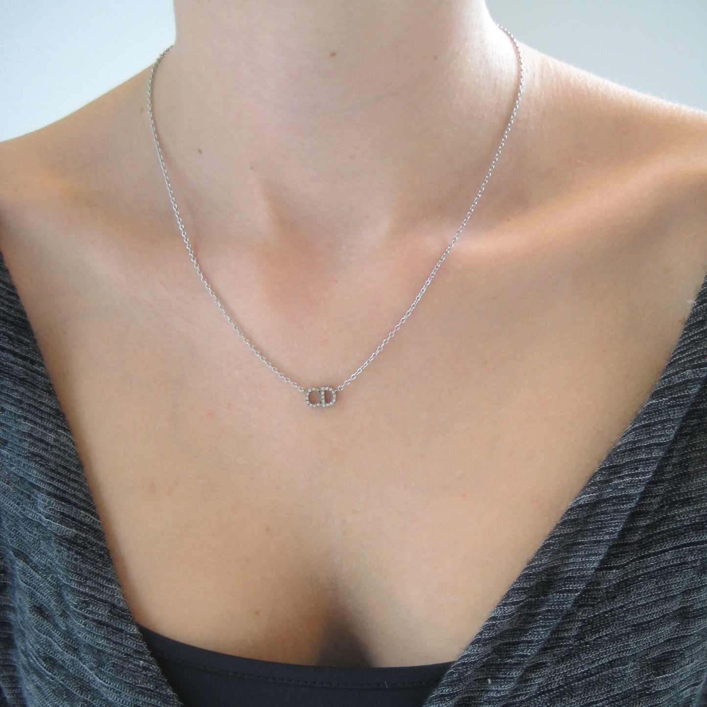 Christian Dior Crystal CD Necklace