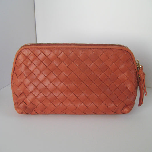 Bottega Veneta Intrecciato Leather Pouch Vintage Italian Classic