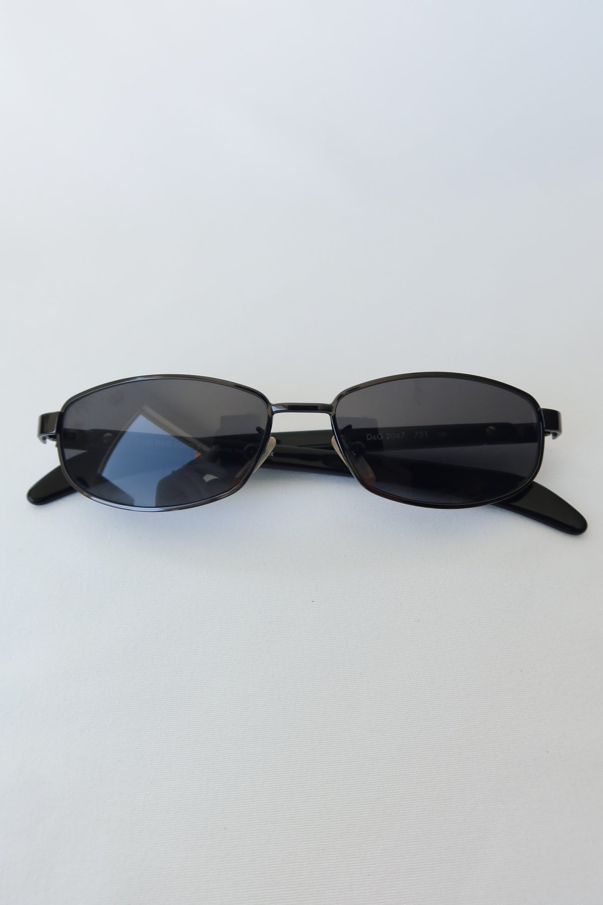D&G Black Rectangle Sunglasses · Case
