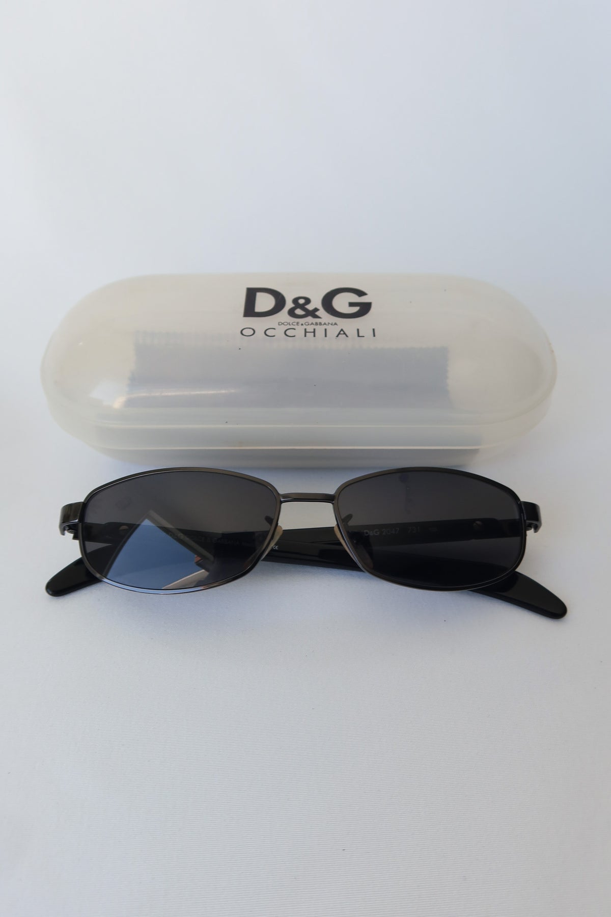 D&G Black Rectangle Sunglasses · Case