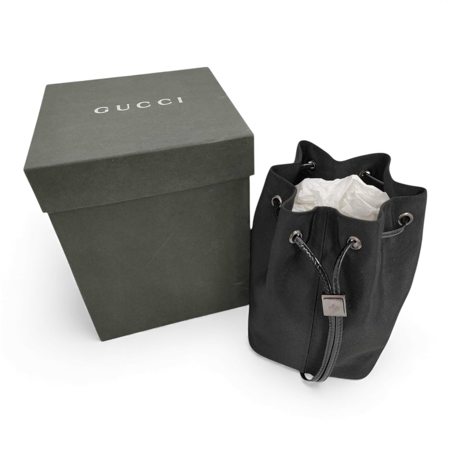 Gucci Black Nylon Mini Drawstring Pouch