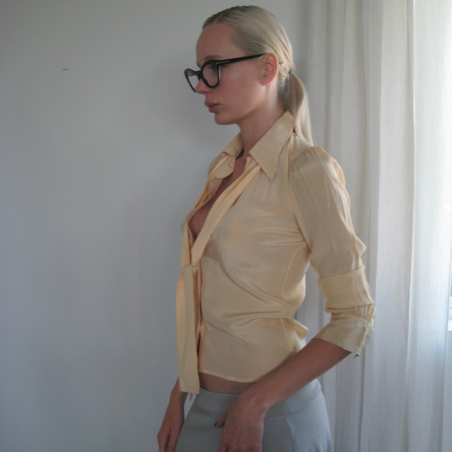 Yves Saint Laurent sheer silk blouse