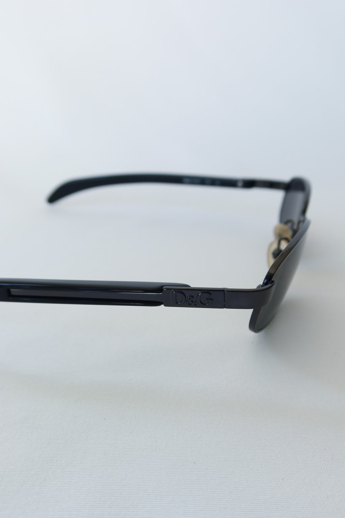D&G Black Rectangle Sunglasses · Case