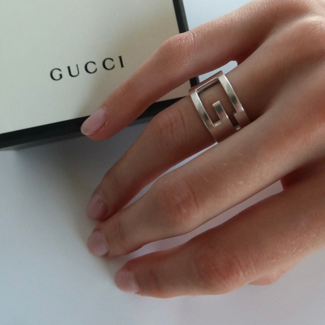 Gucci Sterling Silver “G” Logo Ring