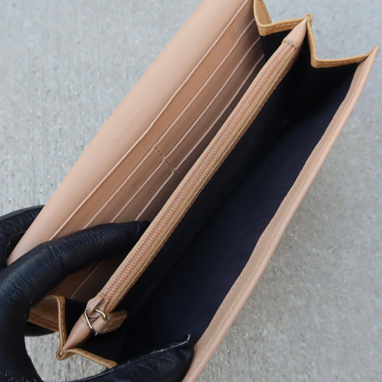 Yves Saint Laurent Patent Leather Long Wallet (YSL Monogram)