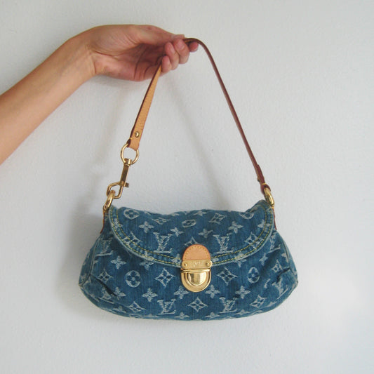 Louis Vuitton Denim Mini Pleaty Bag | 
Pre-owned 2005