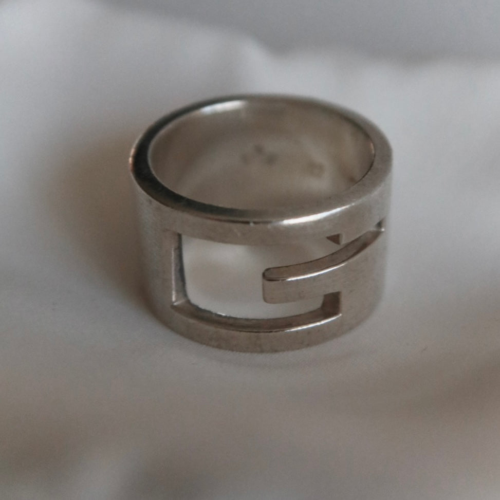 Gucci Sterling Silver “G” Logo Ring