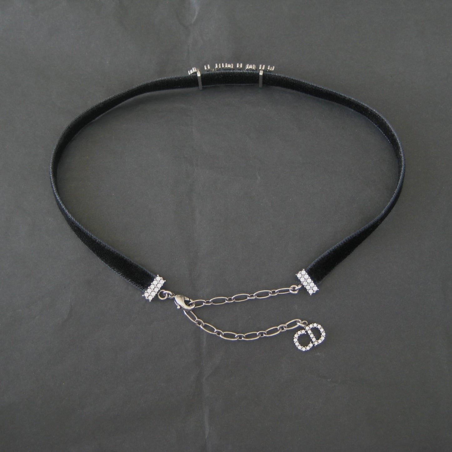 Christian Dior J'Adior Crystal & Velvet Choker Necklace