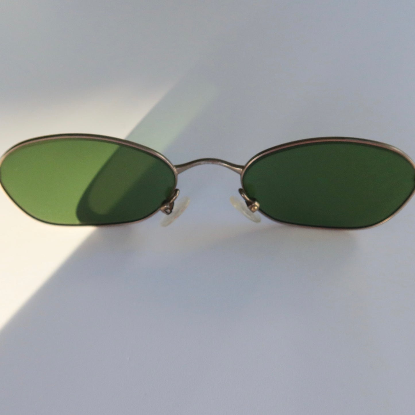 Gucci oval narrow metal sunglasses #086