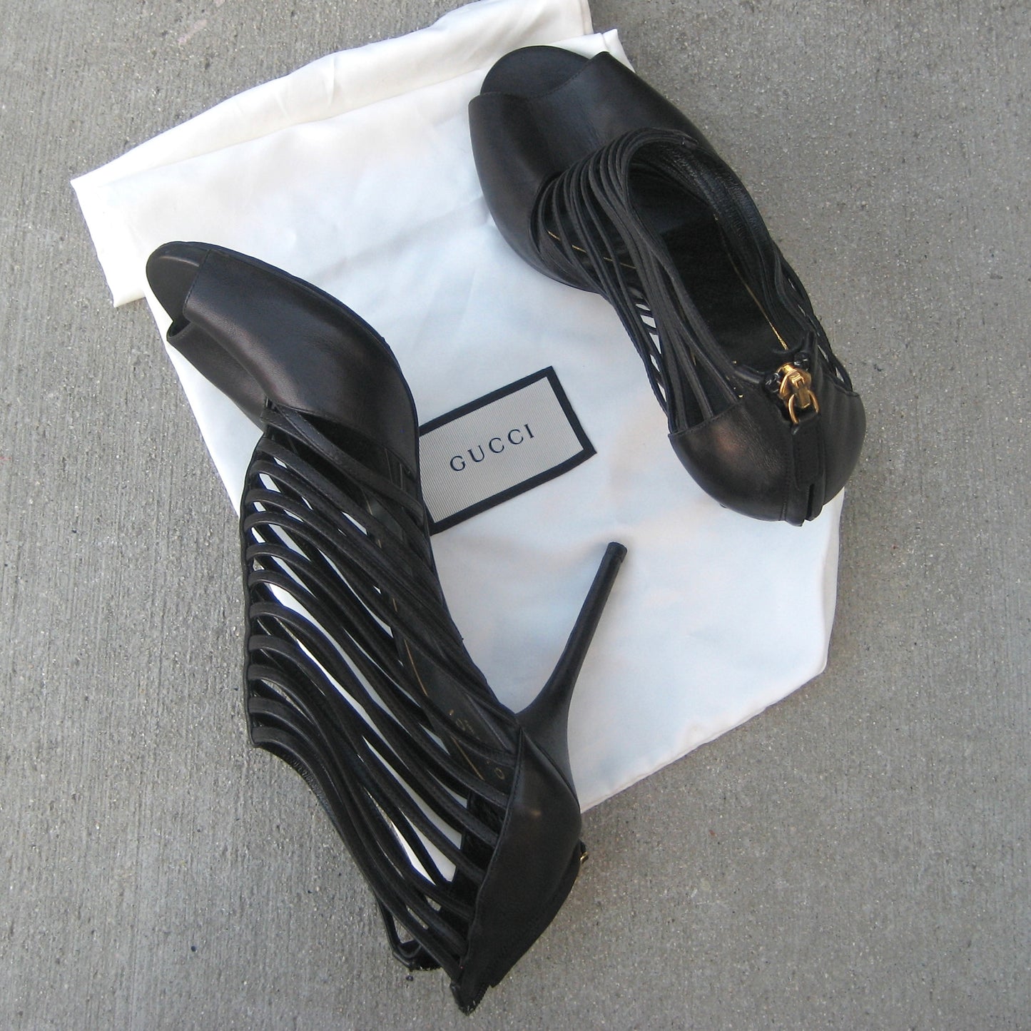 GUCCI Strappy Leather Cage Heels | EU 39½ / US 9.5