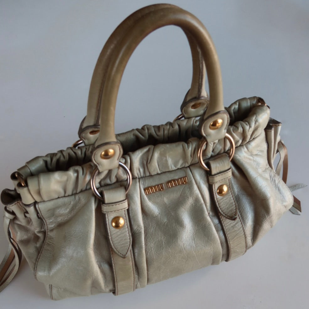 Miu Miu Ruched Leather Bag | 2000s Archive Chic