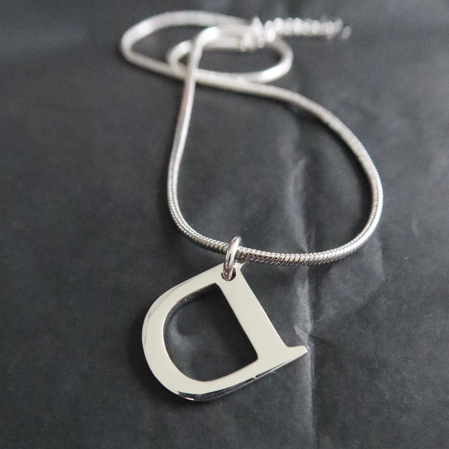 Christian Dior Silver-Tone D Pendant Necklace