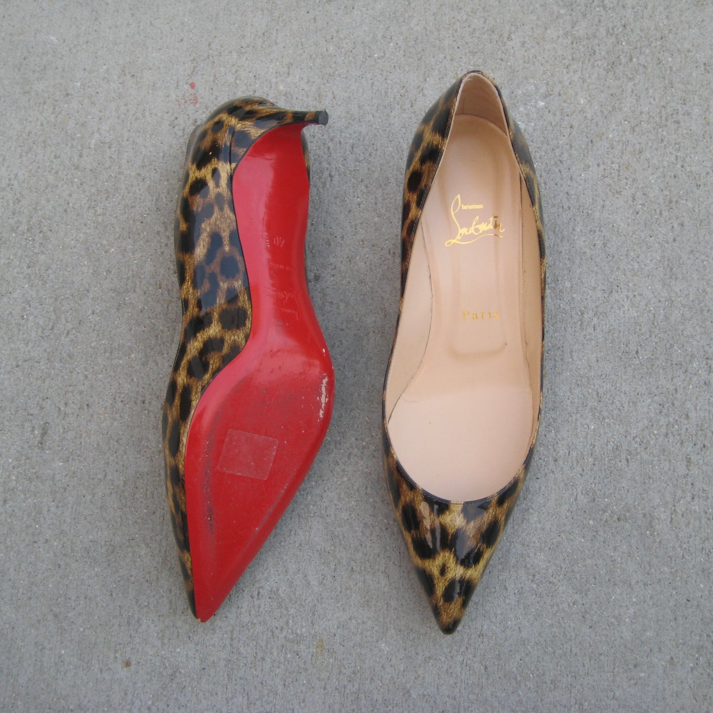 Christian Louboutin Leopard Patent Pumps 100mm