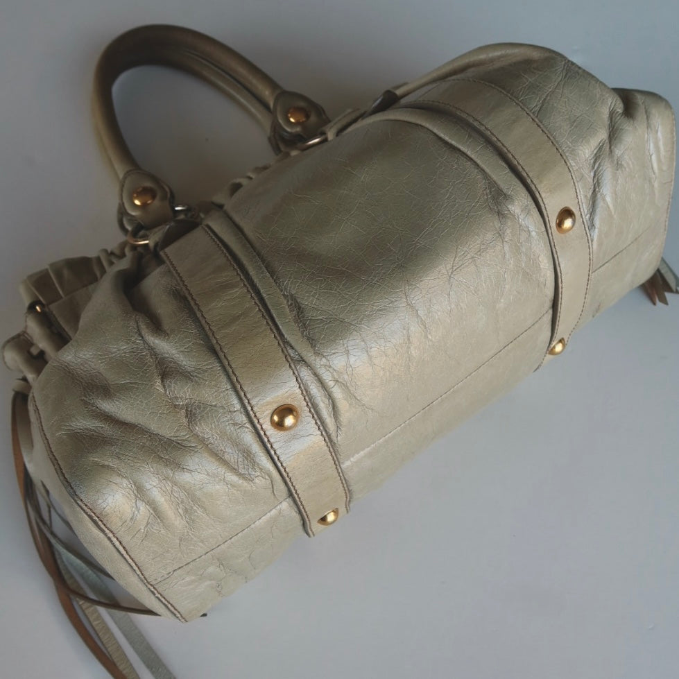 Miu Miu Ruched Leather Bag | 2000s Archive Chic