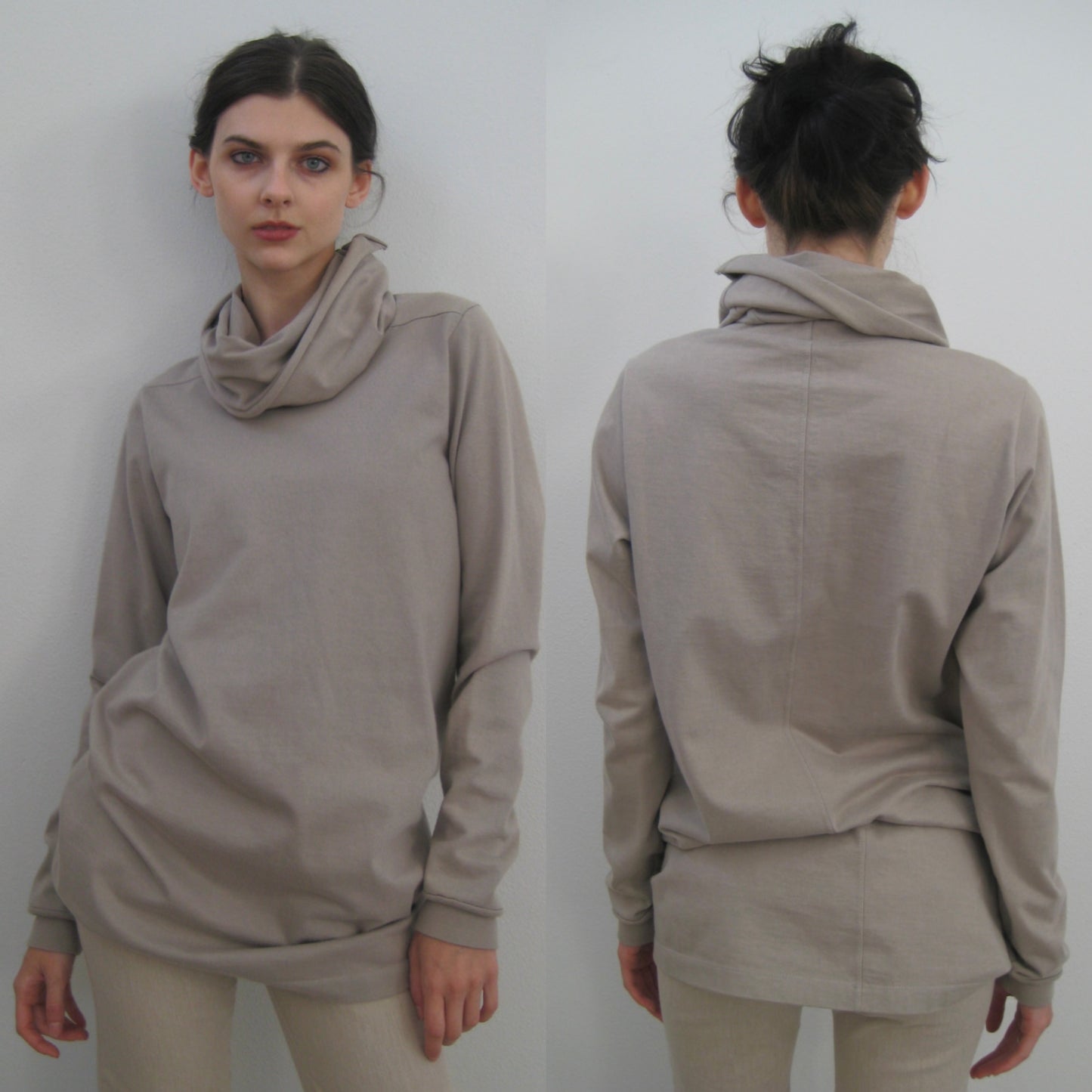 Rick Owens draped hooded long-sleeve top