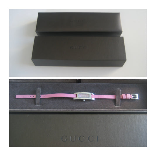 Gucci 3900L Women’s Watch | Pink Monogram with Box
