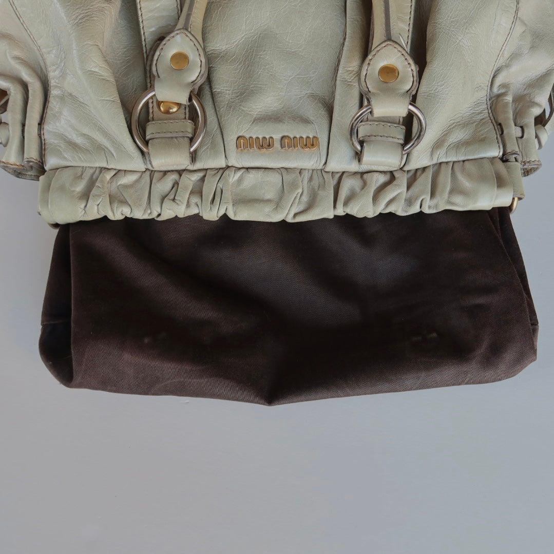 Miu Miu Ruched Leather Bag | 2000s Archive Chic
