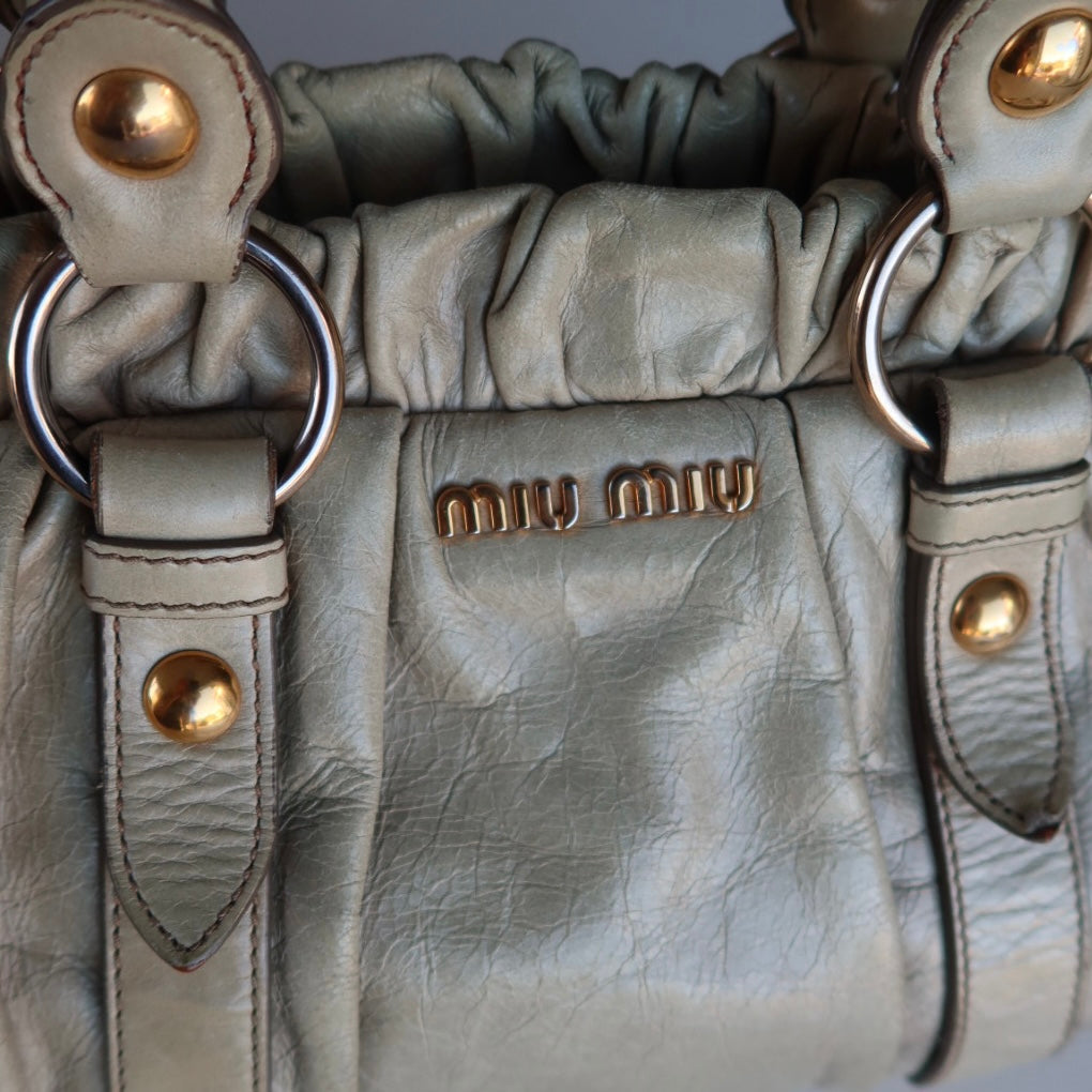 Miu Miu Ruched Leather Bag | 2000s Archive Chic