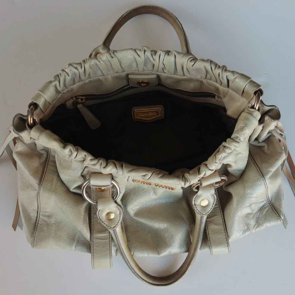 Miu Miu Ruched Leather Bag | 2000s Archive Chic