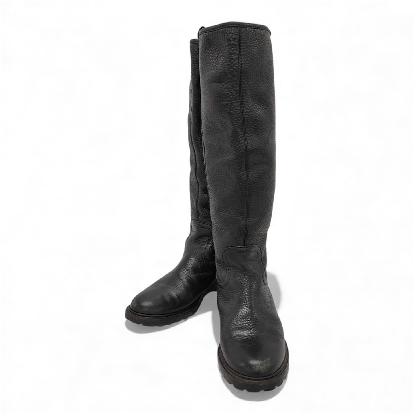 GUCCI long black grain-leather riding boots