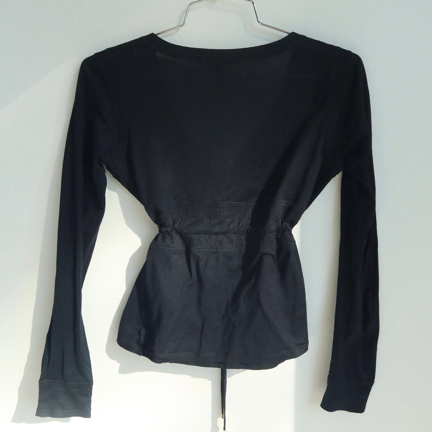 Gucci Black Wrap-Style Top with Drawstring Waist | XS, Made in Italy