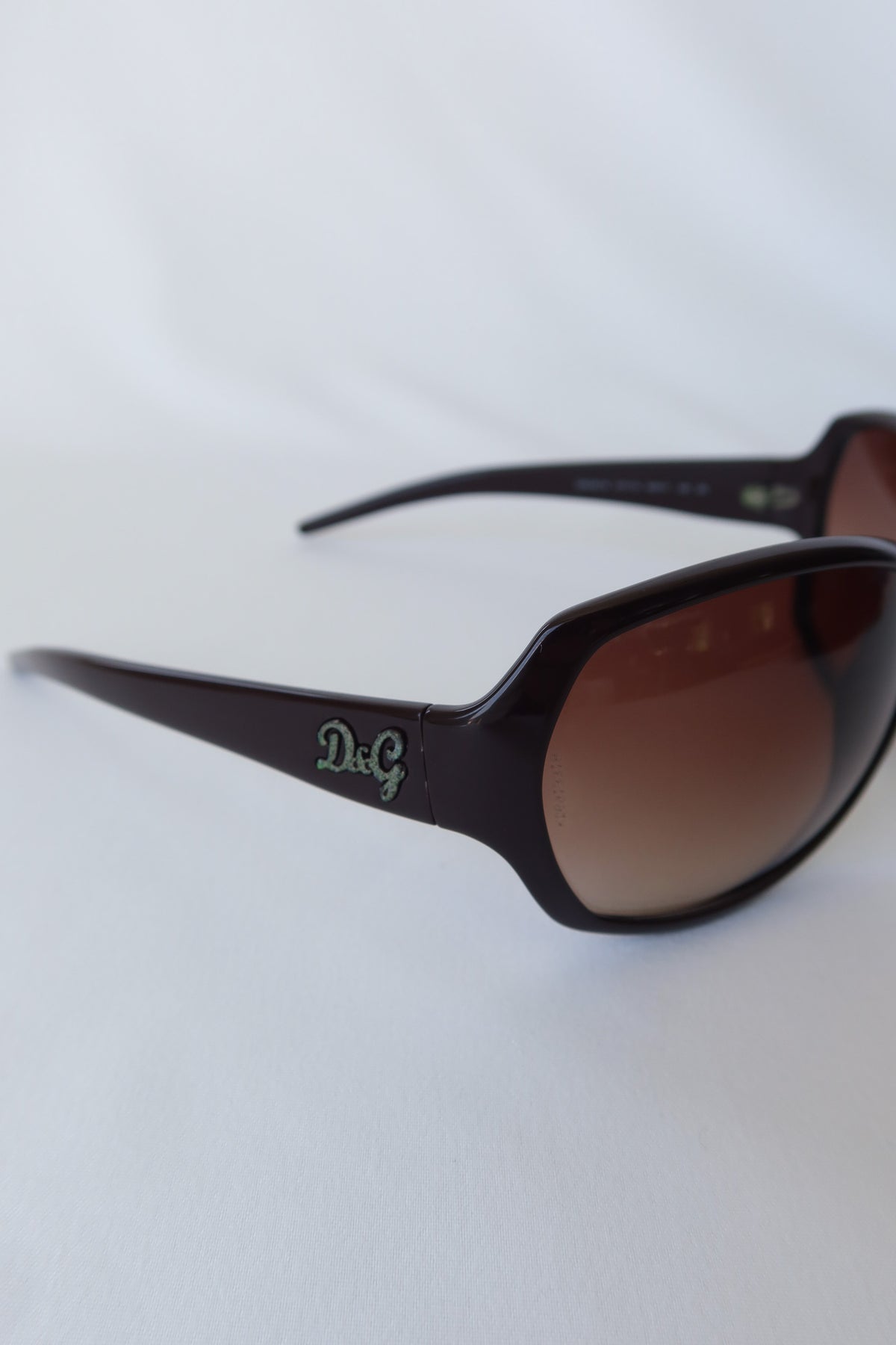 D&G Brown Crystal Logo Sunglasses · case