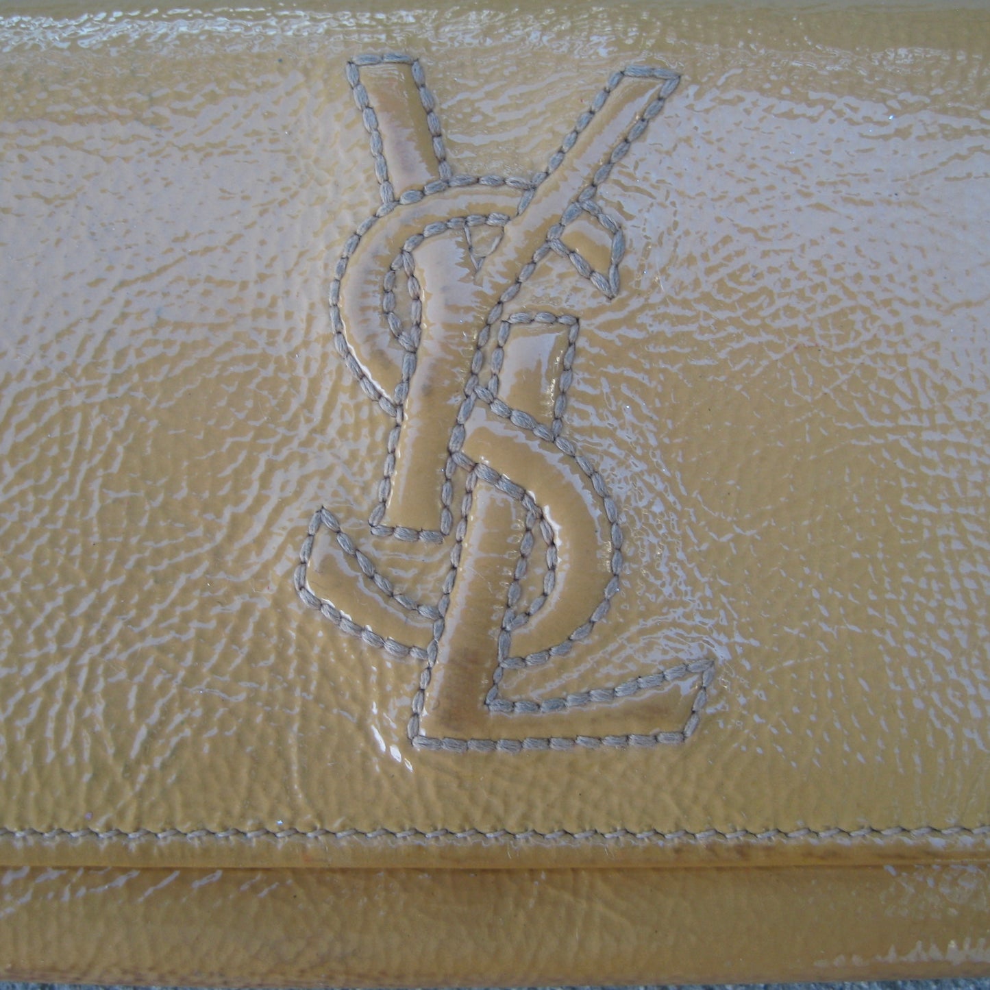Yves Saint Laurent Patent Leather Long Wallet (YSL Monogram)