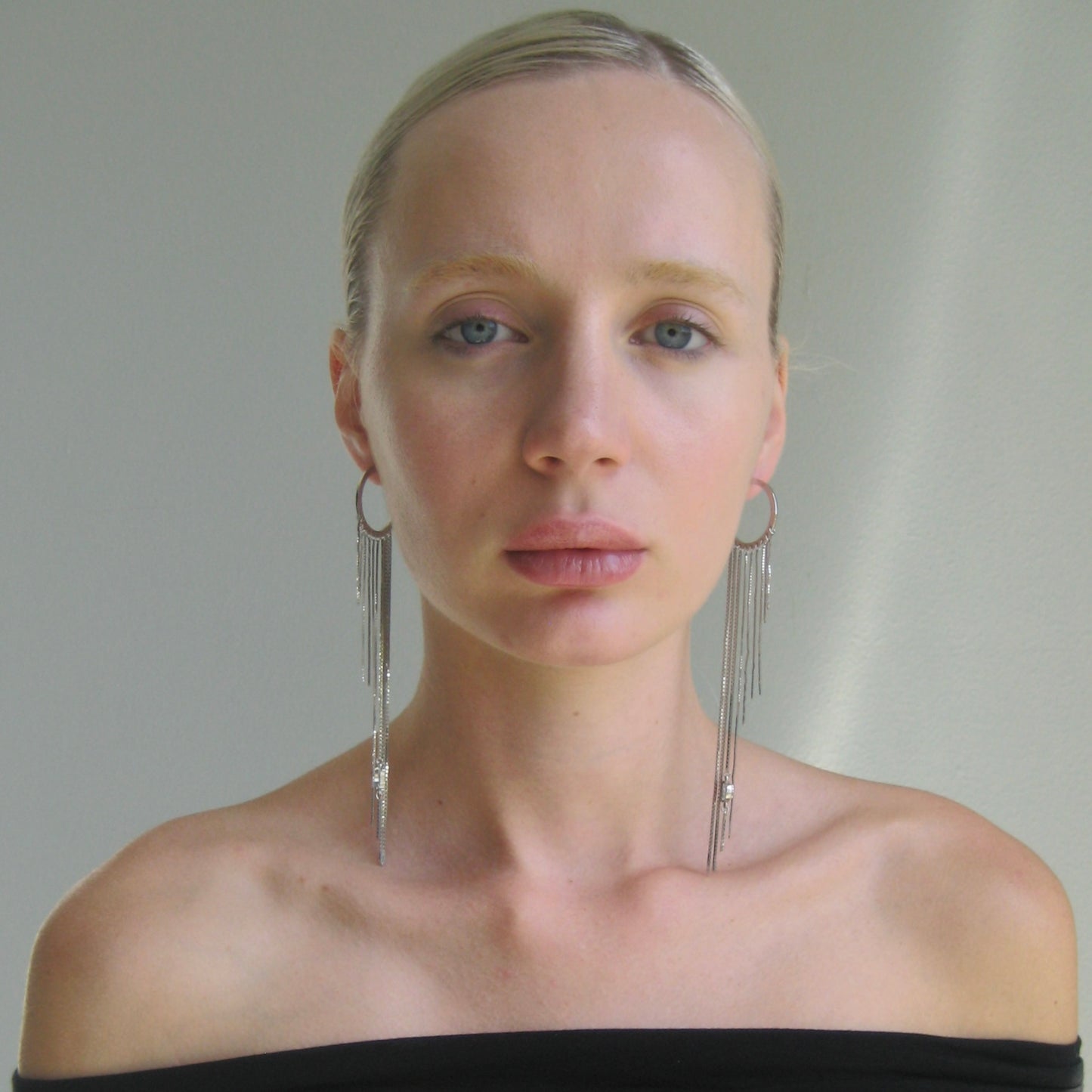 Christian Dior Chain Fringe Hoop Earrings | Early 2000s