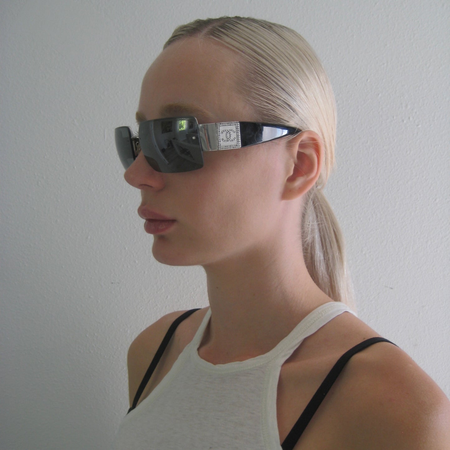 chanel rimless shield sunglasses