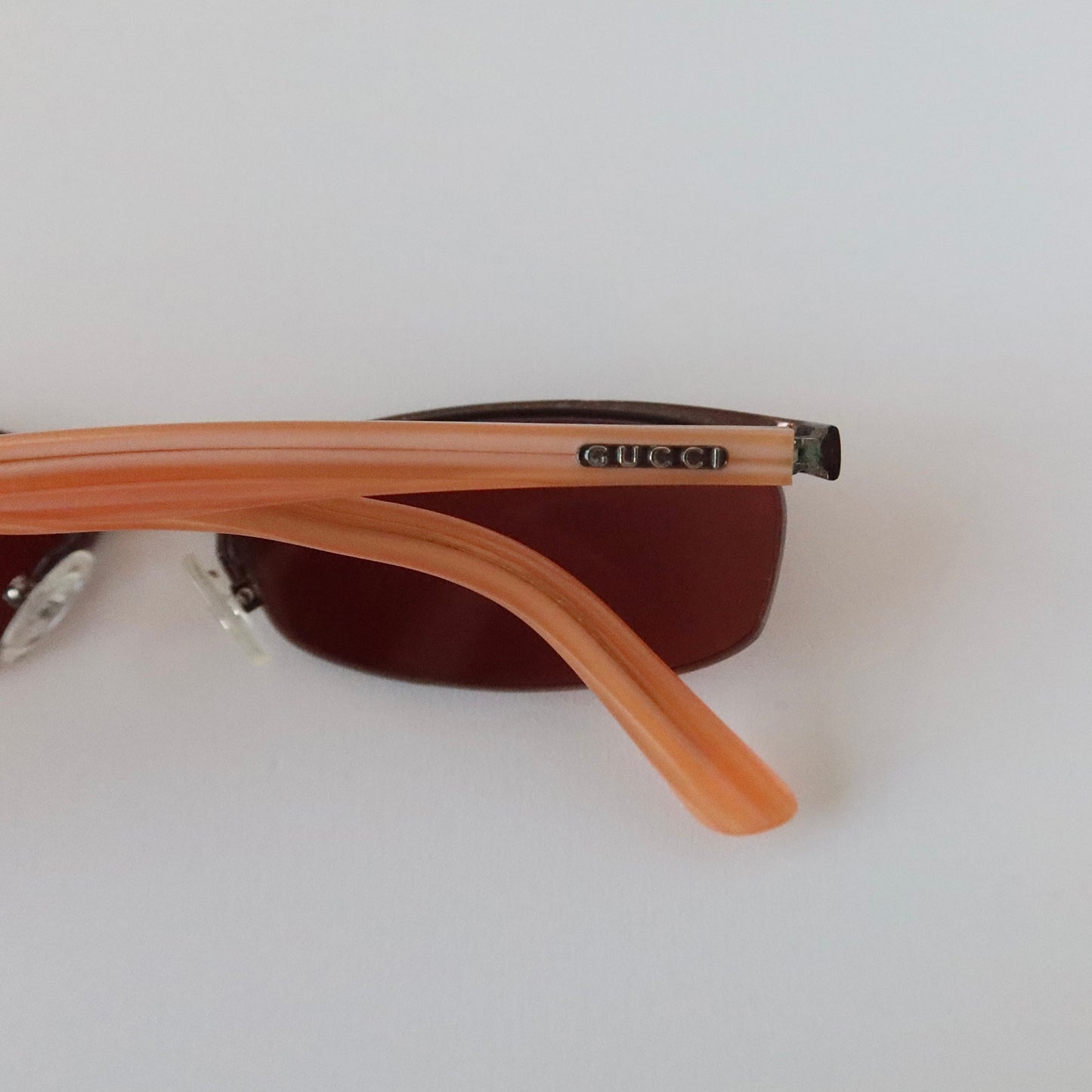 Gucci Rimless Orange Temple Sunglasses #080