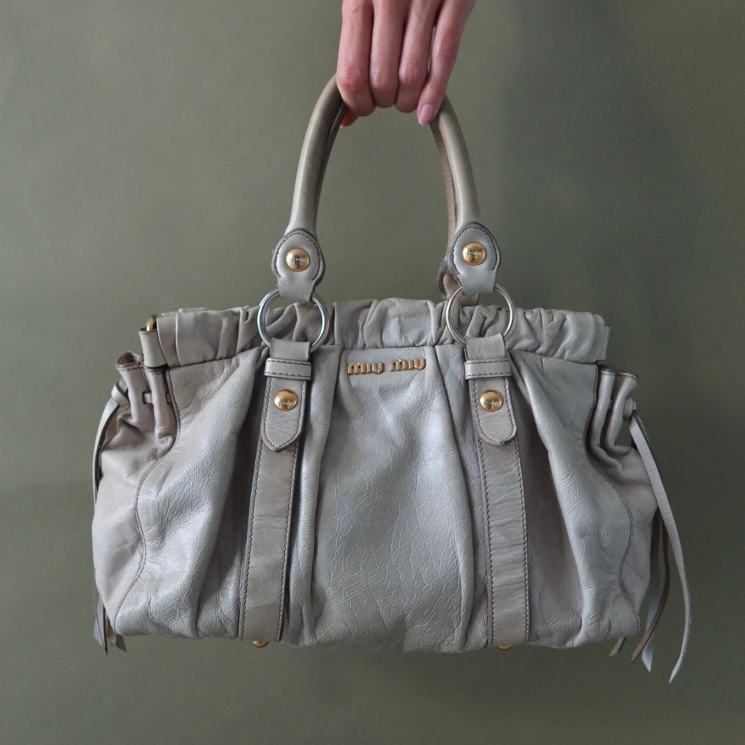 Miu Miu Ruched Leather Bag | 2000s Archive Chic