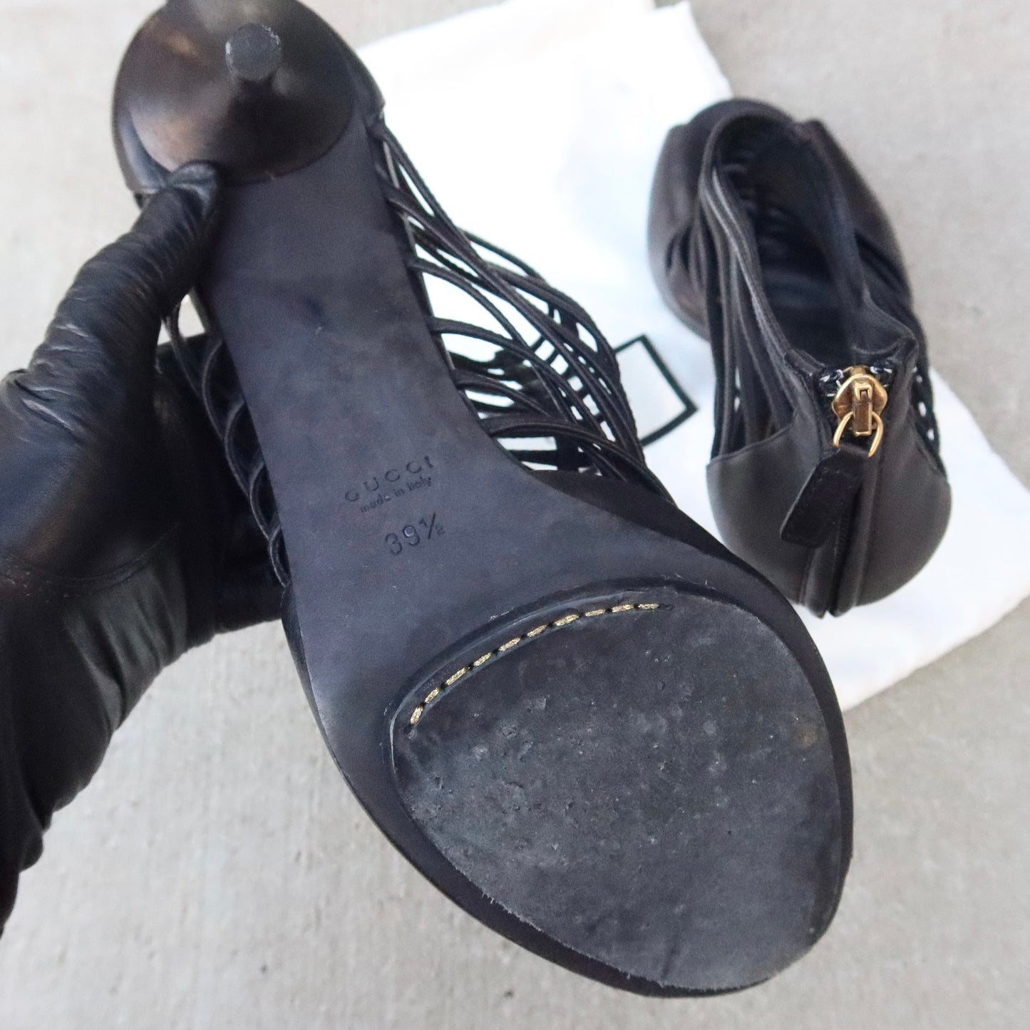 GUCCI Strappy Leather Cage Heels | EU 39½ / US 9.5