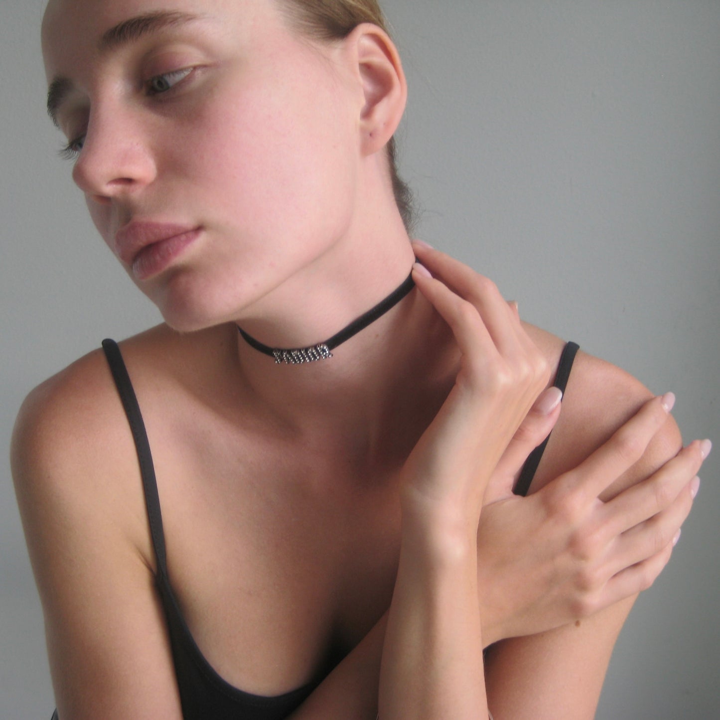 Christian Dior J'Adior Crystal & Velvet Choker Necklace