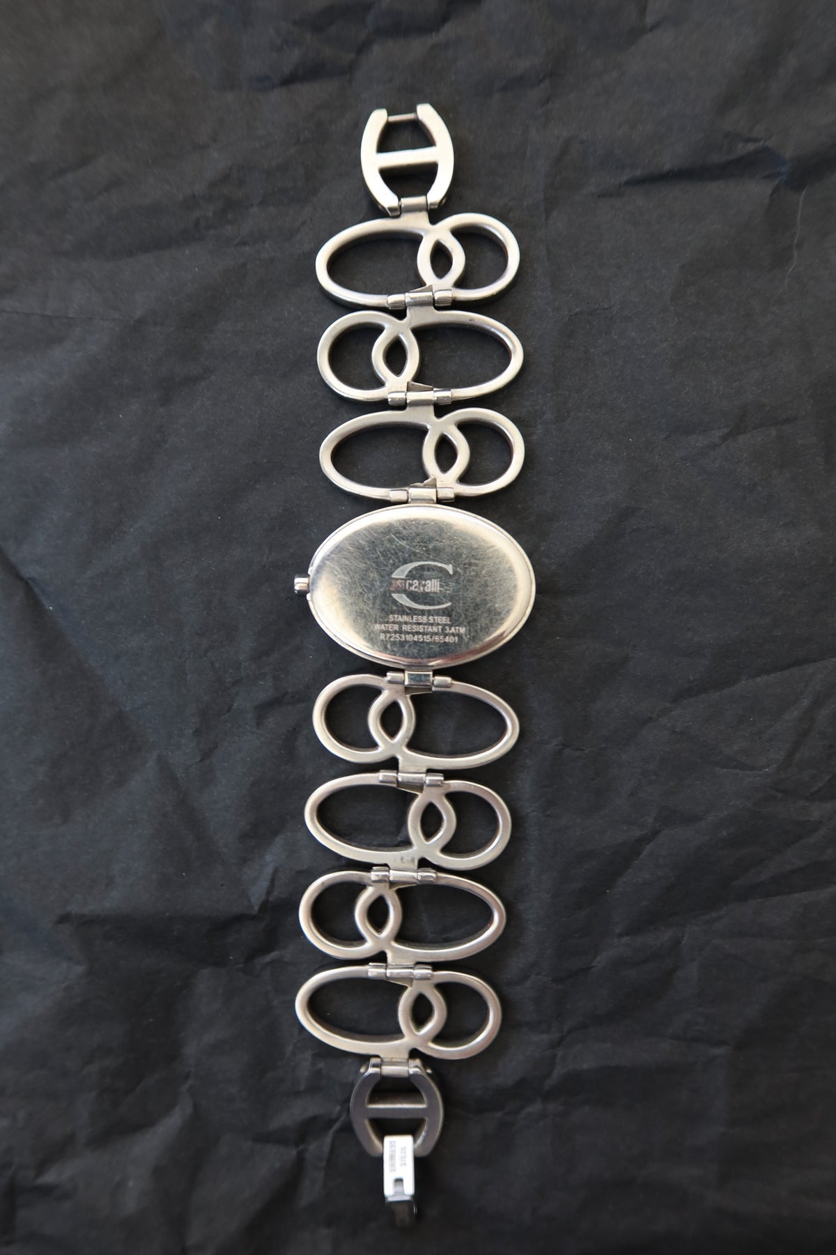 Just Cavalli Silver Oval Link Watch · Box