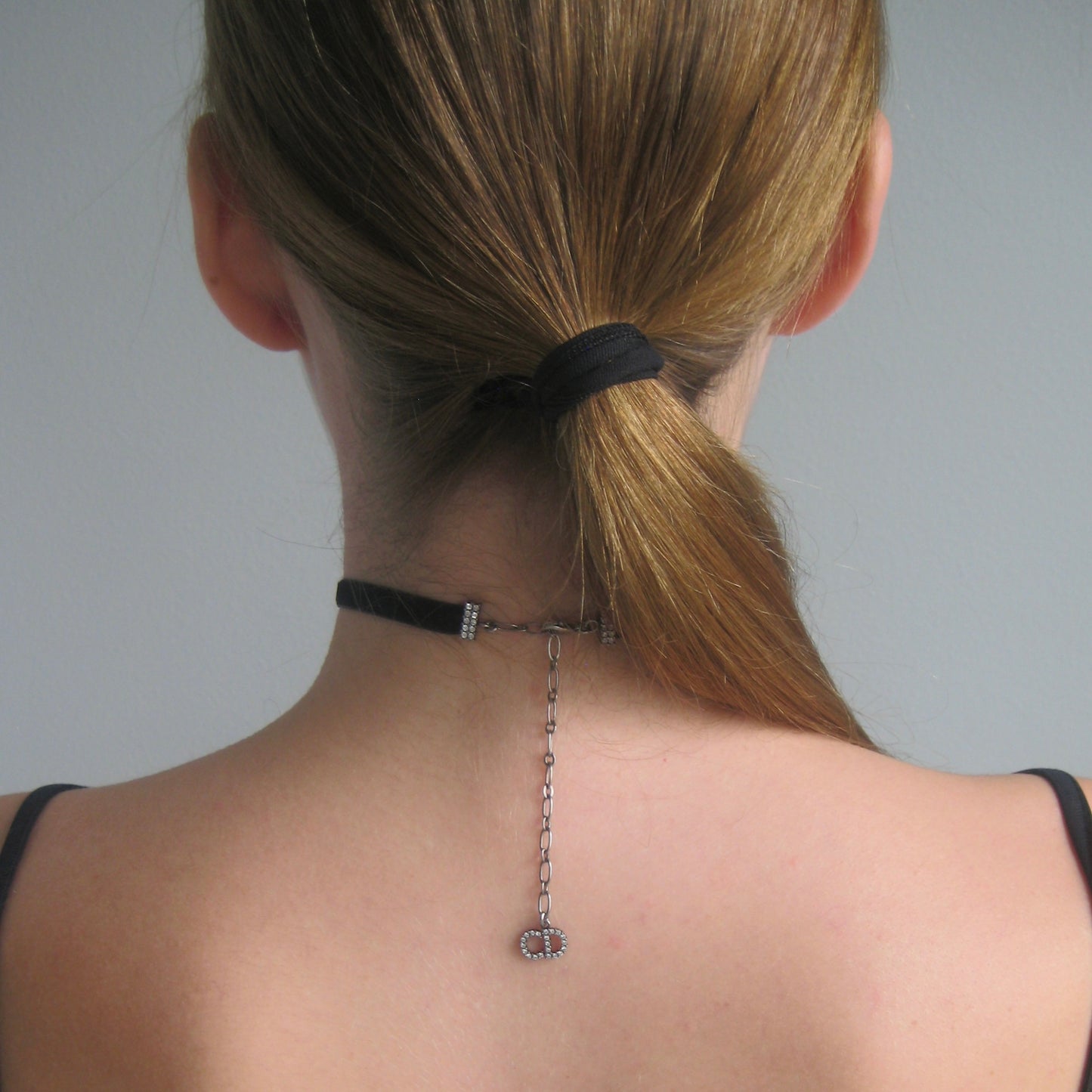 Christian Dior J'Adior Crystal & Velvet Choker Necklace