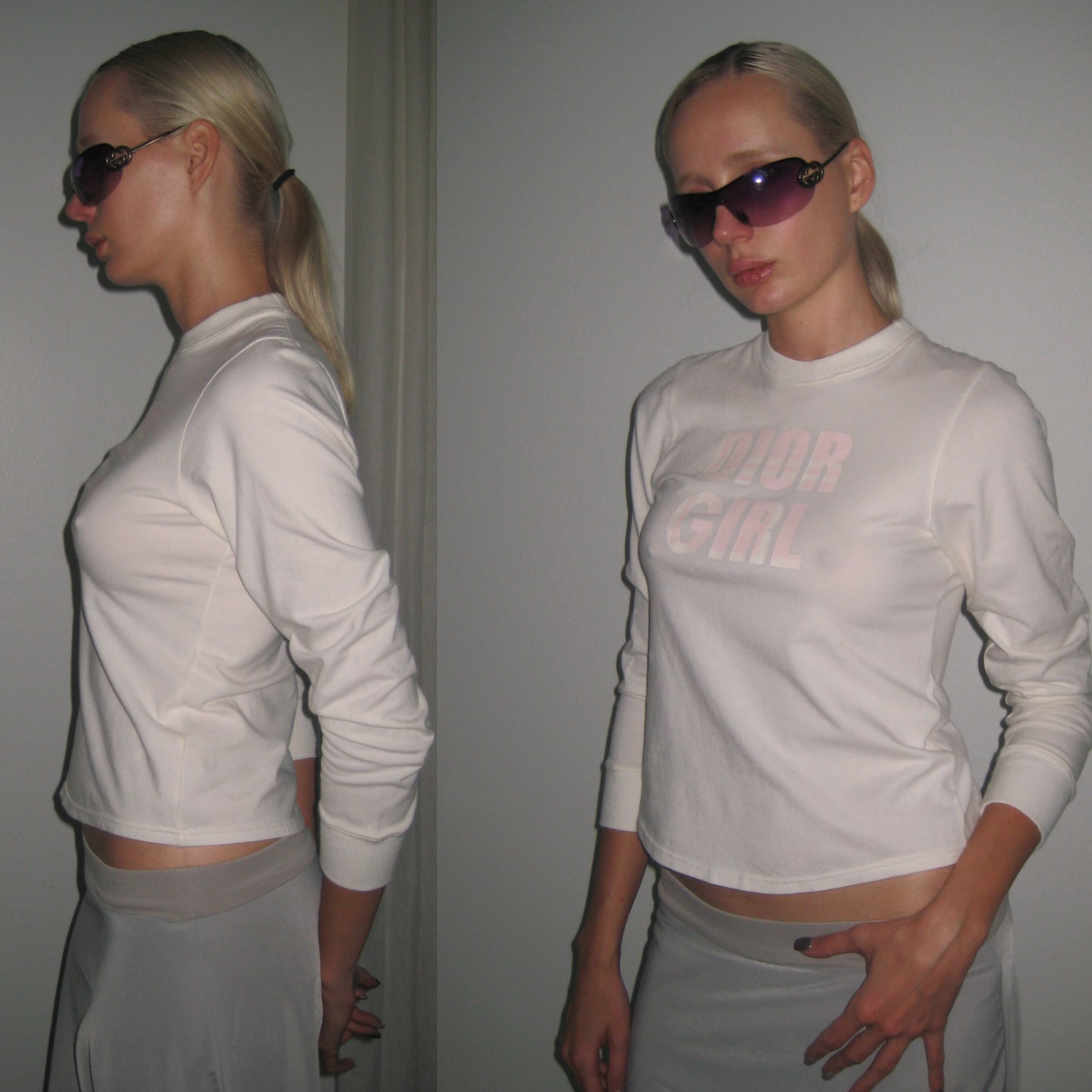 Christian Dior white stretch cotton sweatshirt