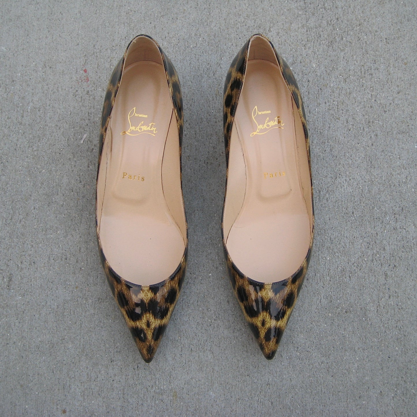 Christian Louboutin Leopard Patent Pumps 100mm